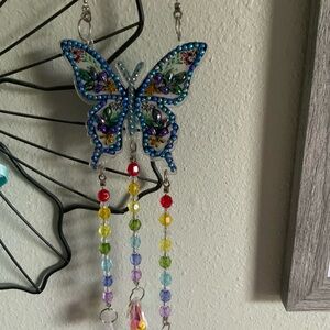 Colorful Beaded Butterfly Suncatcher